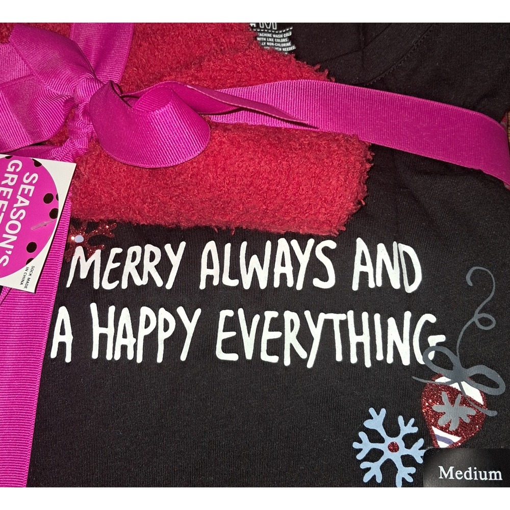 Hue PJ Set w/Booties, 3pc set, Red, Black & White, Size‎ M